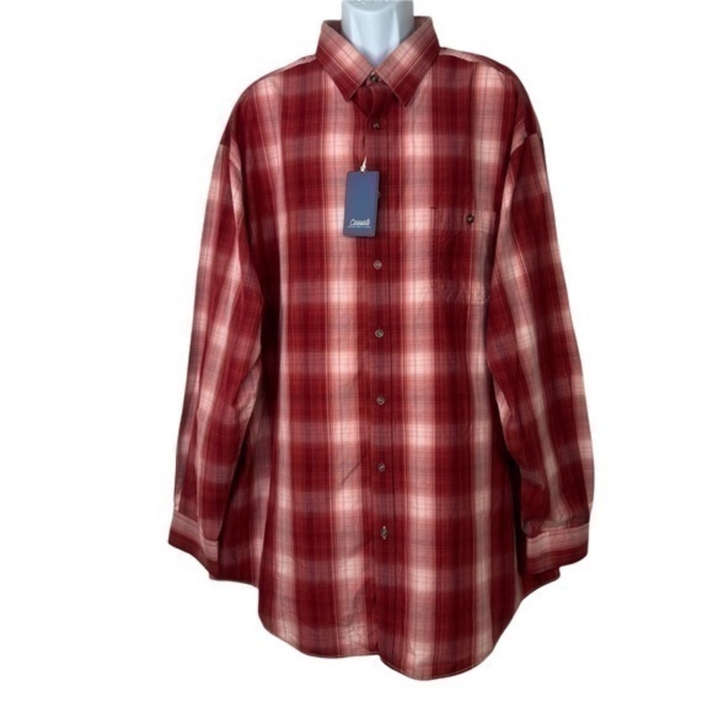 NWT CASUALS Roundtree & Yorke Men Shirt Buttons Down Red Sz 3XT